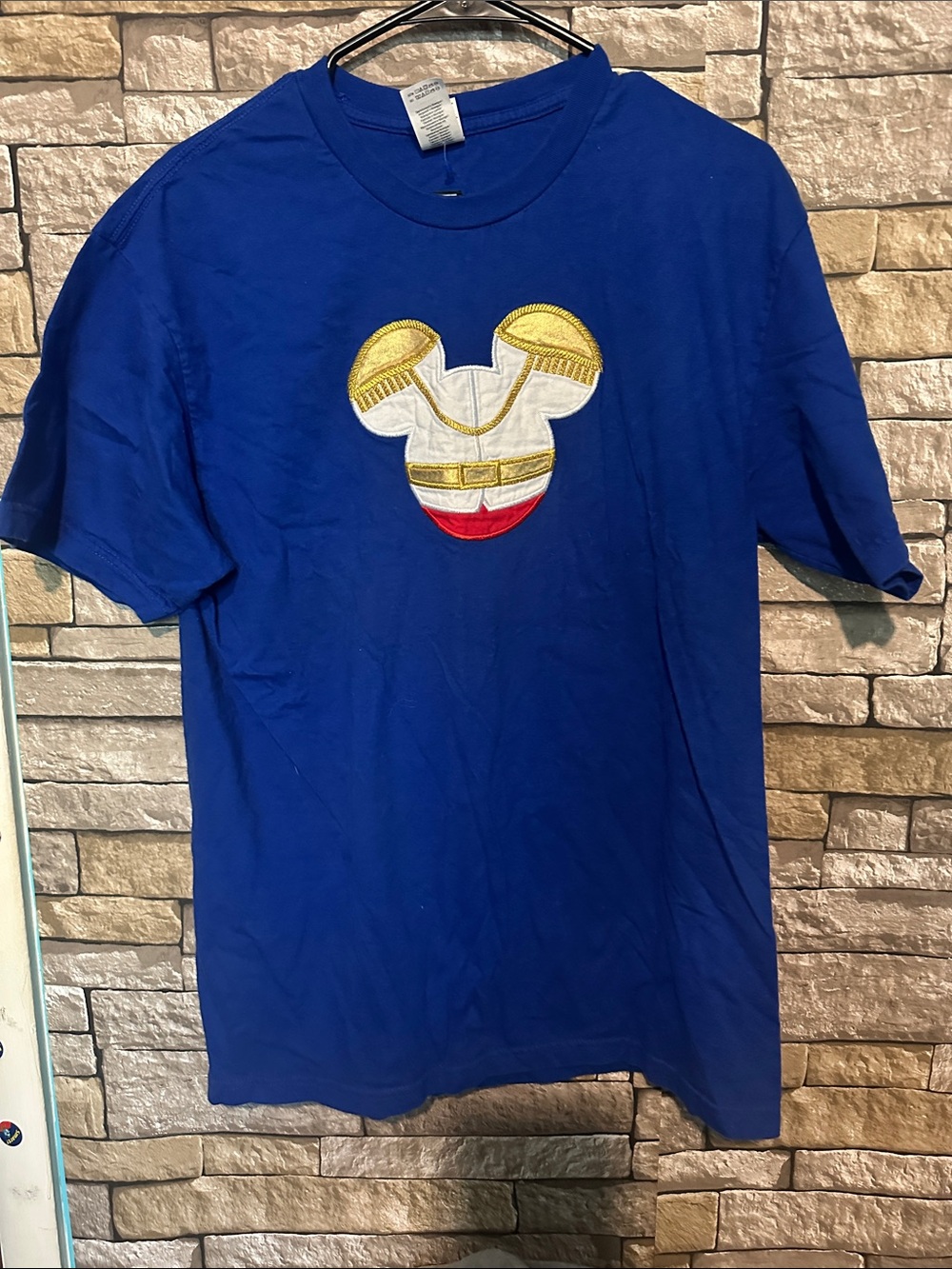 Women’s Short Sleeve Crewneck Tee in Royal Blue with Embroidered Motif